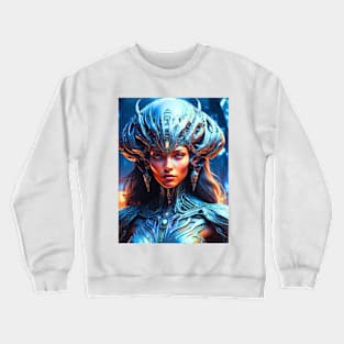 Futuristic Queen Of The Fifth Dimension Cyber And Futuristic Crewneck Sweatshirt